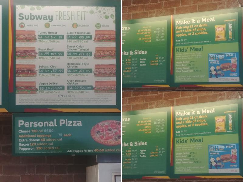 Subway Menu