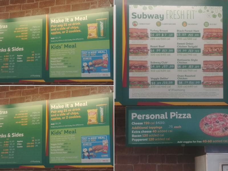 Subway Menu