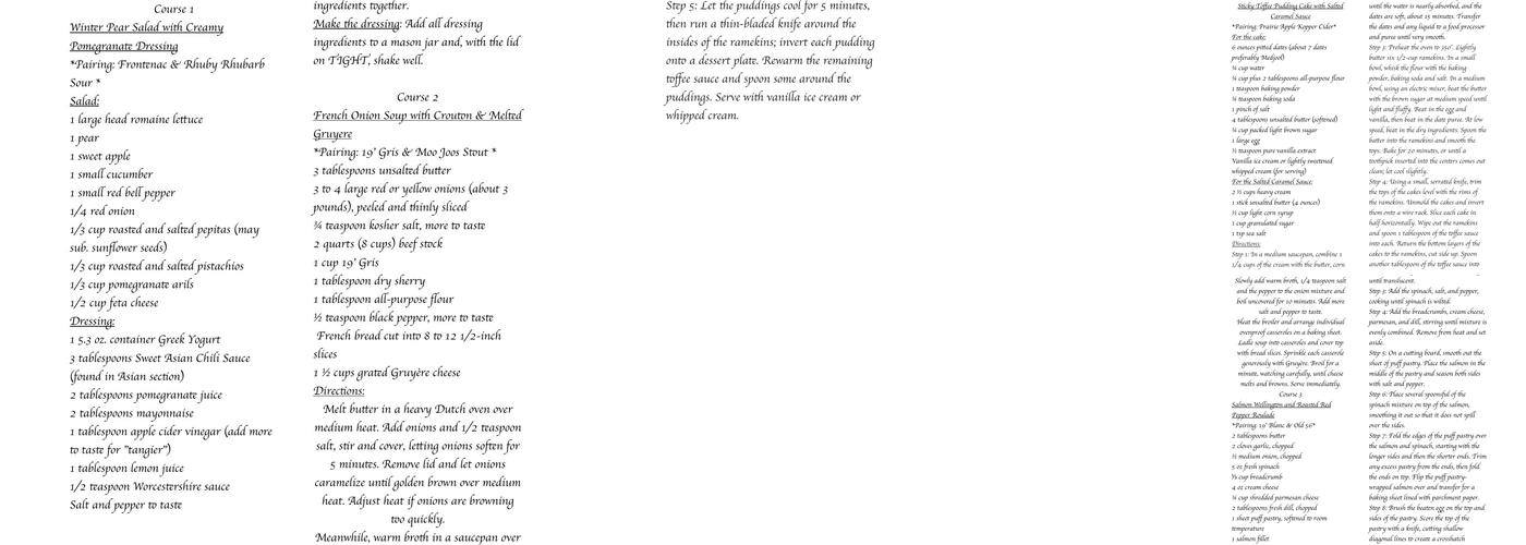 Painted Prairie Vineyard Menu