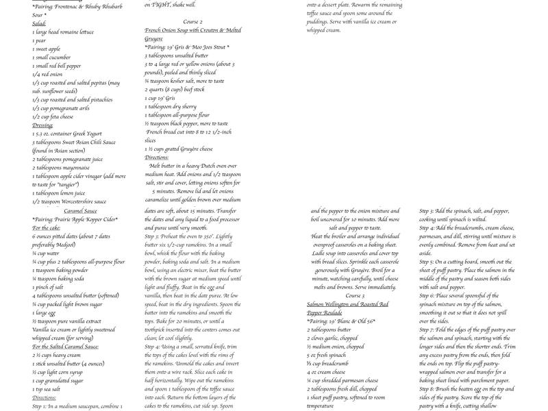 Painted Prairie Vineyard Menu