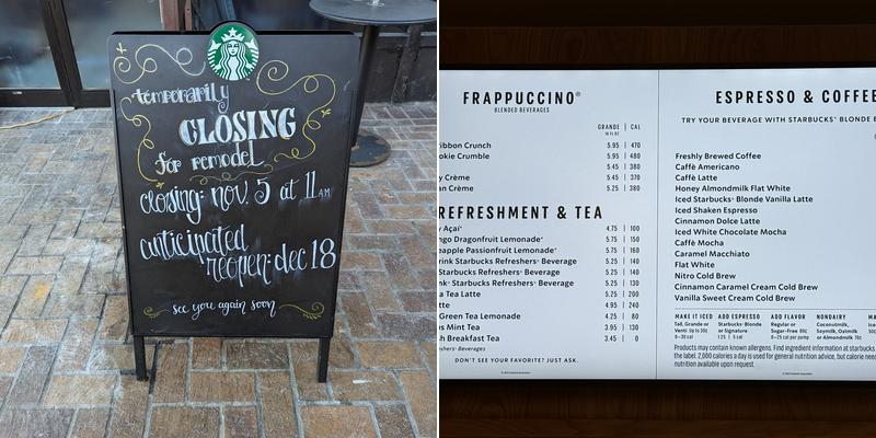 Starbucks Menu