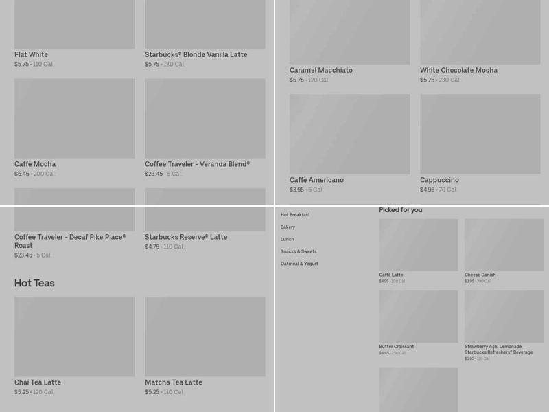 Starbucks Menu