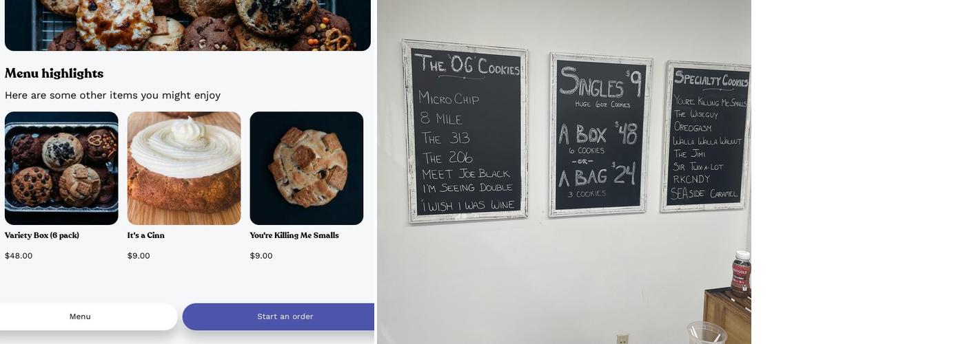 Get Baked Seattle Menu