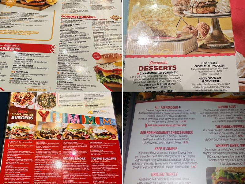 Red Robin Gourmet Burgers and Brews Menu