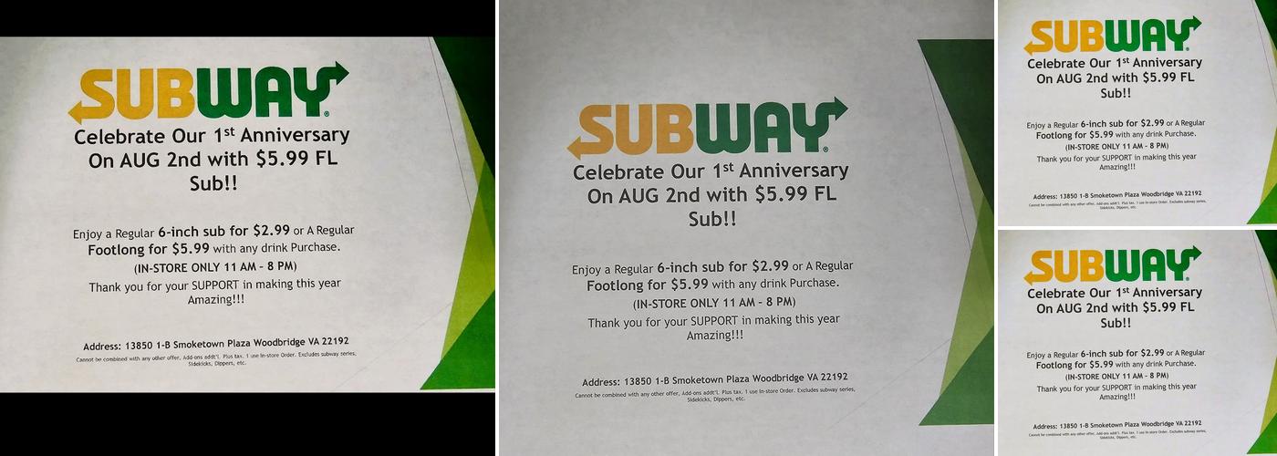 Subway Menu