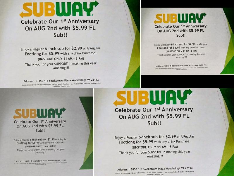 Subway Menu