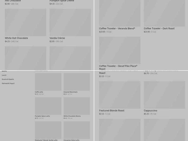 Starbucks Menu