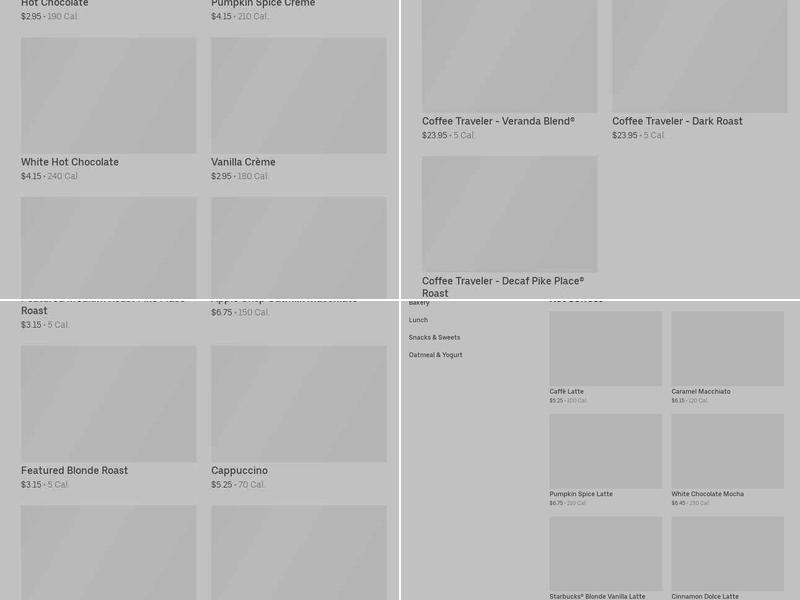 Starbucks Menu