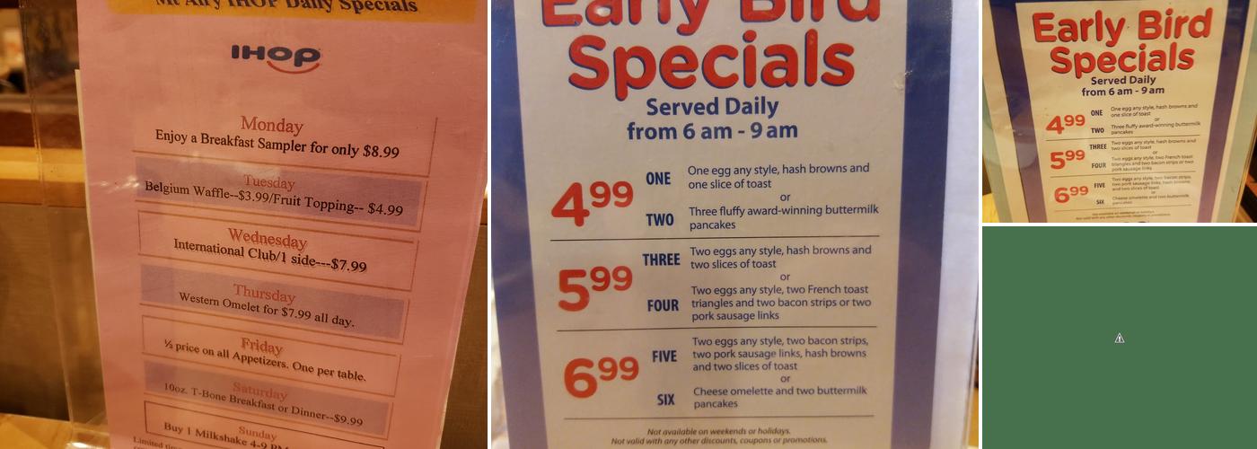 IHOP Menu