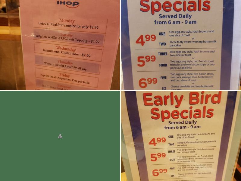 IHOP Menu