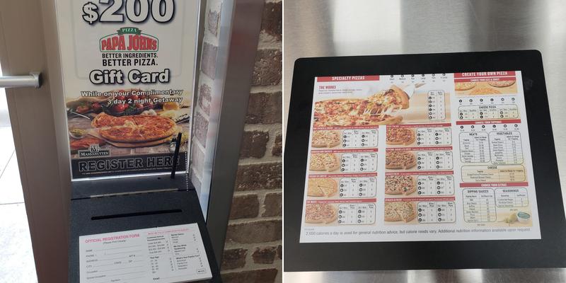Papa Johns Pizza Menu
