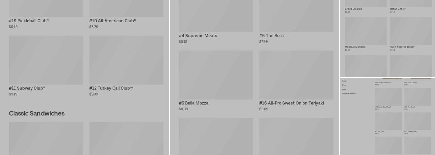 Subway Menu