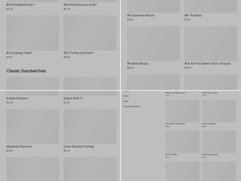 Subway Menu