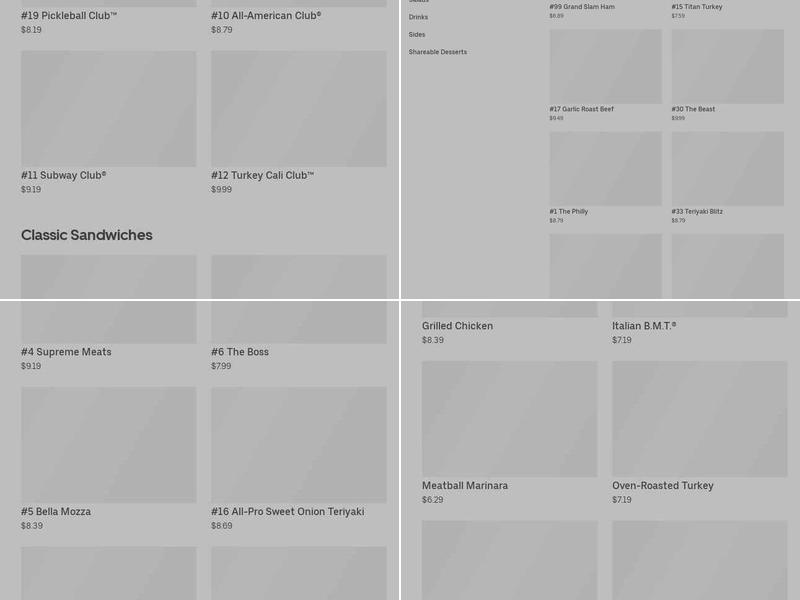 Subway Menu