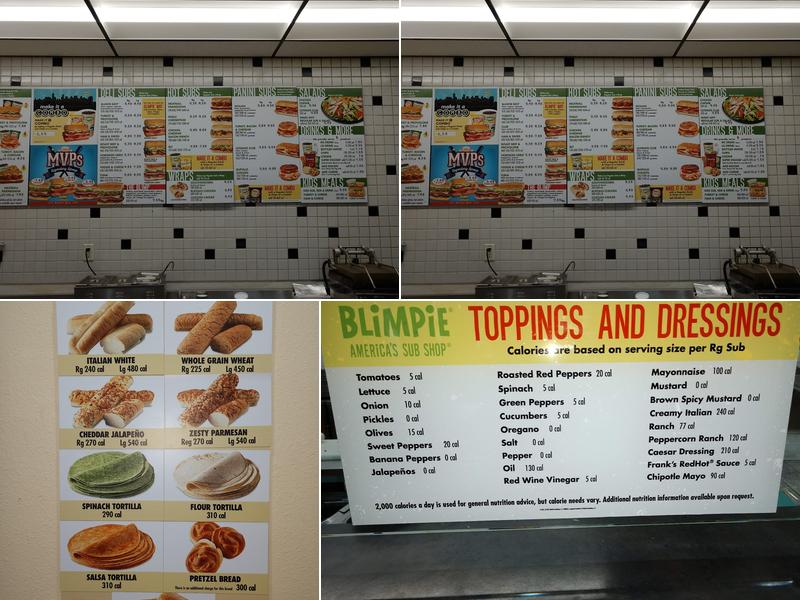 Blimpie Menu