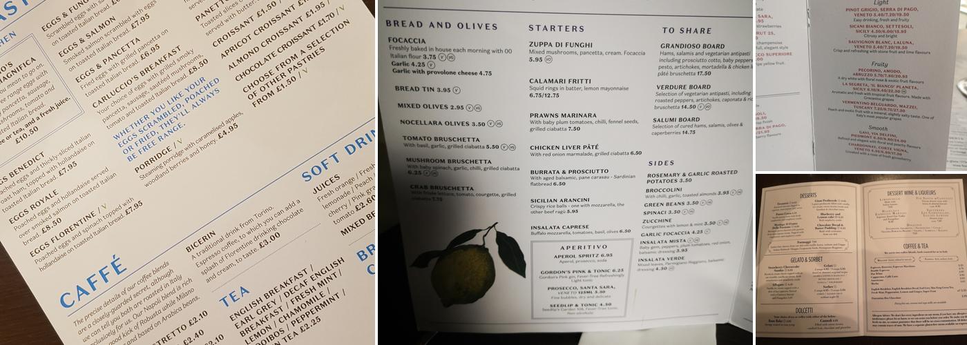 Carluccio's Menu