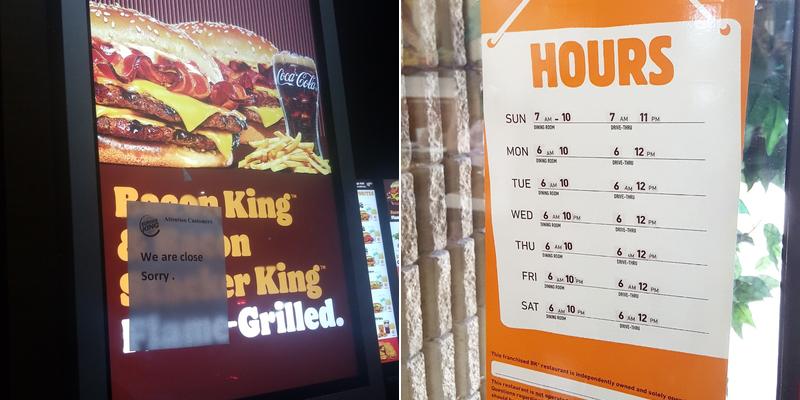 Burger King Menu