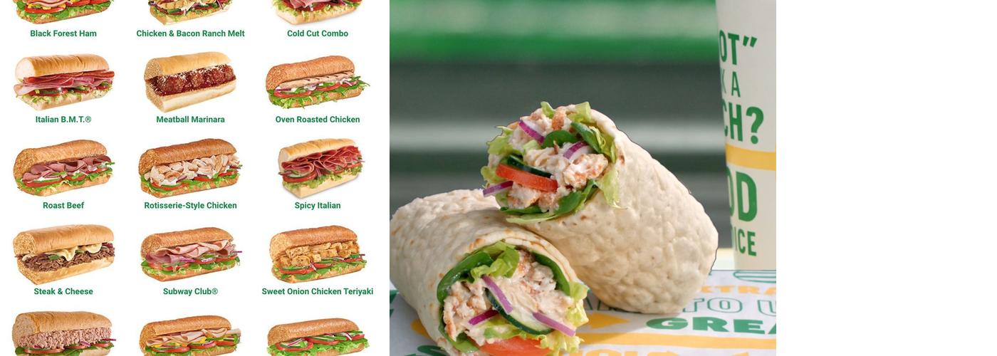 Subway Menu