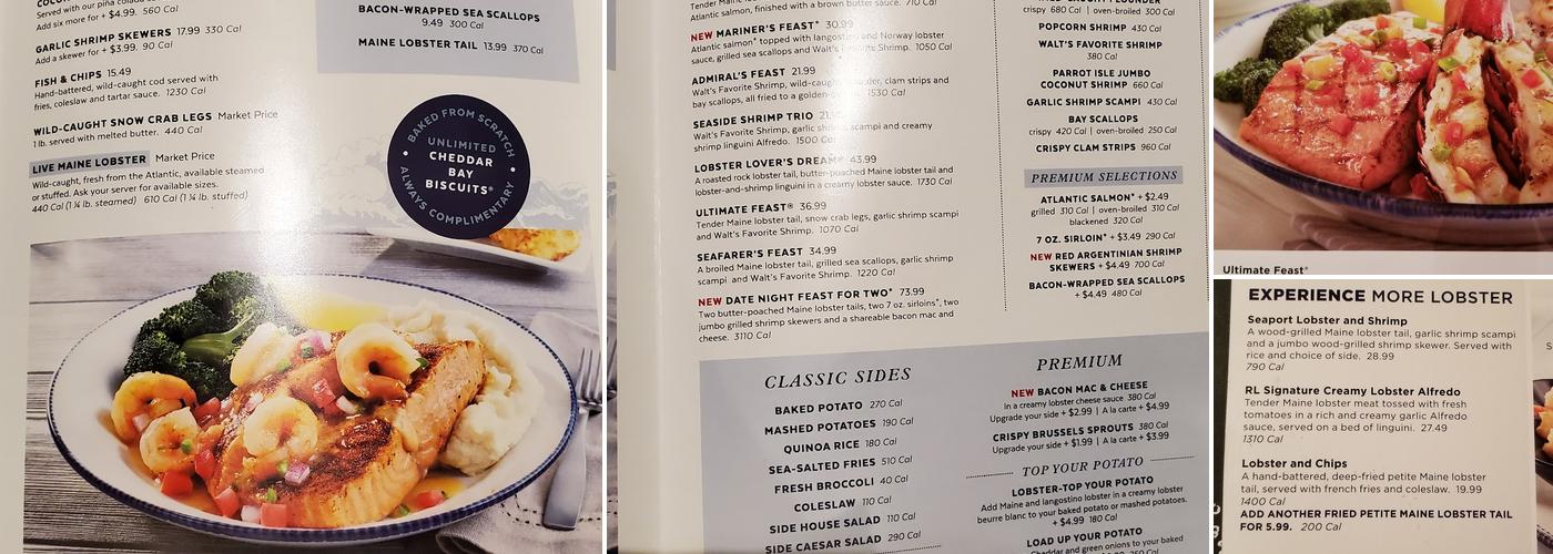 Red Lobster Menu