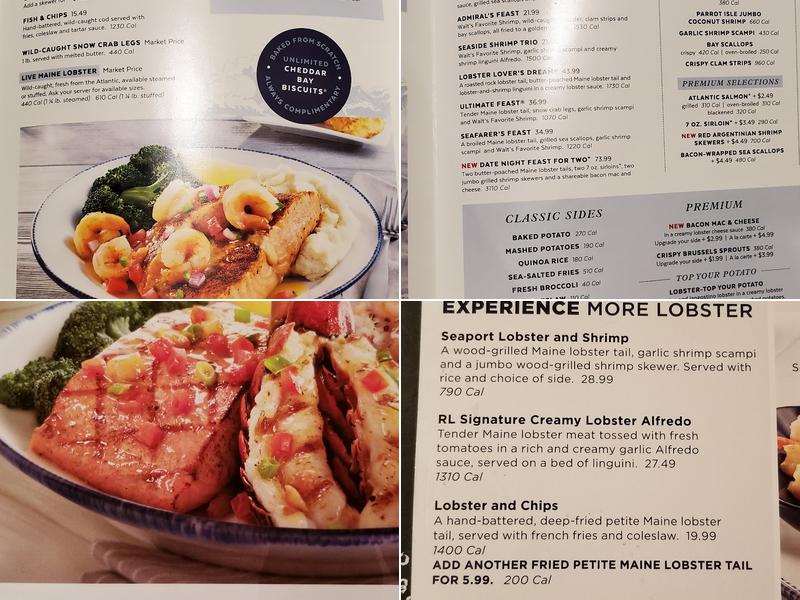 Red Lobster Menu
