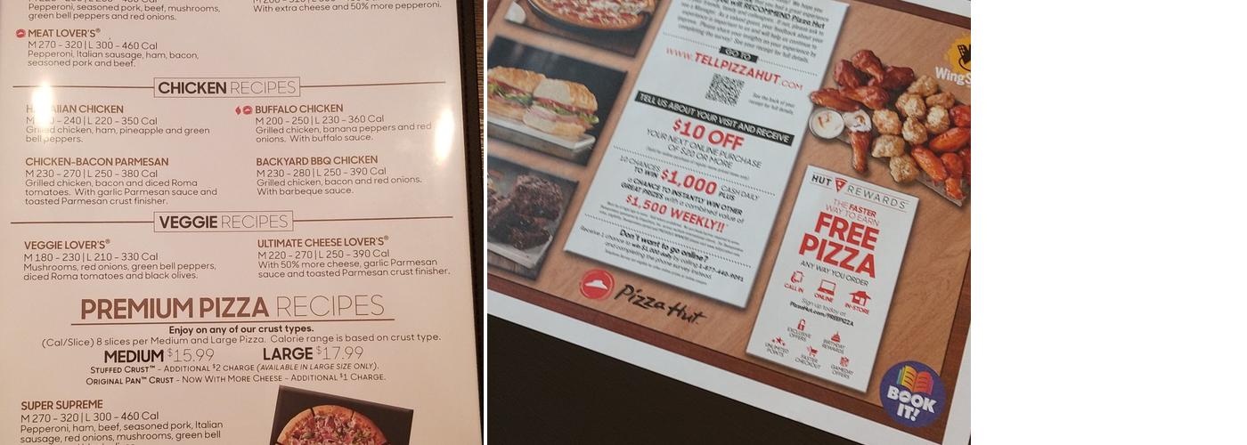 Pizza Hut Menu