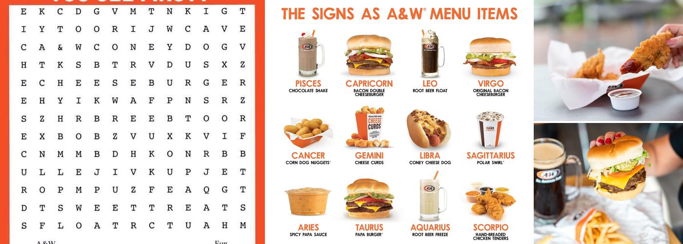 A&W Restaurant Menu