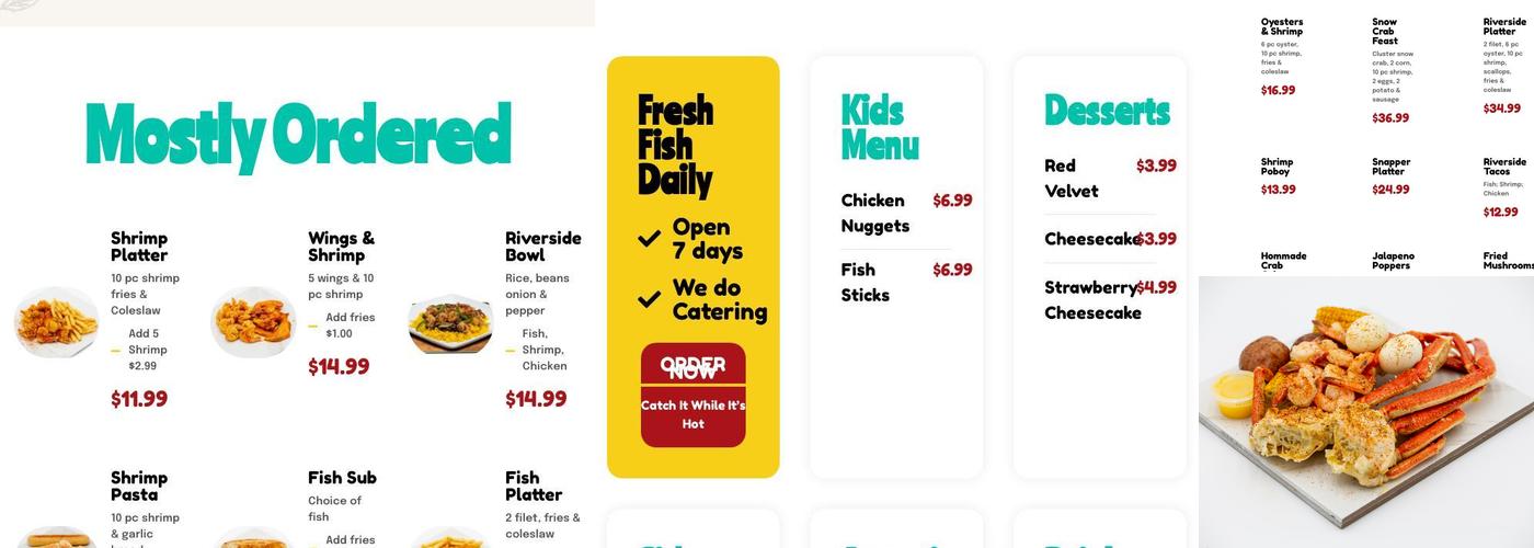 Riverside Seafood Fletcher Menu