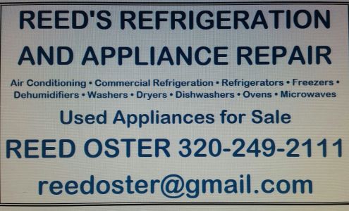 Reed's Refrigeration and Appliance Repair 340 State Highway 15 North, Kimball Minnesota 55353