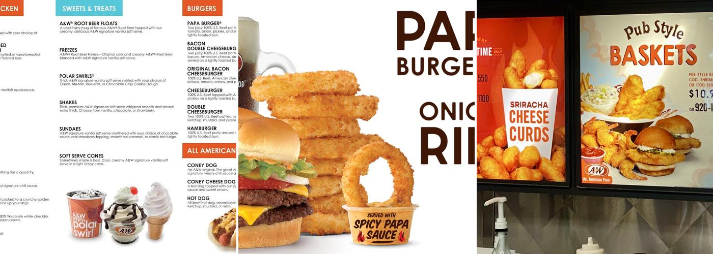 A&W Restaurant Menu