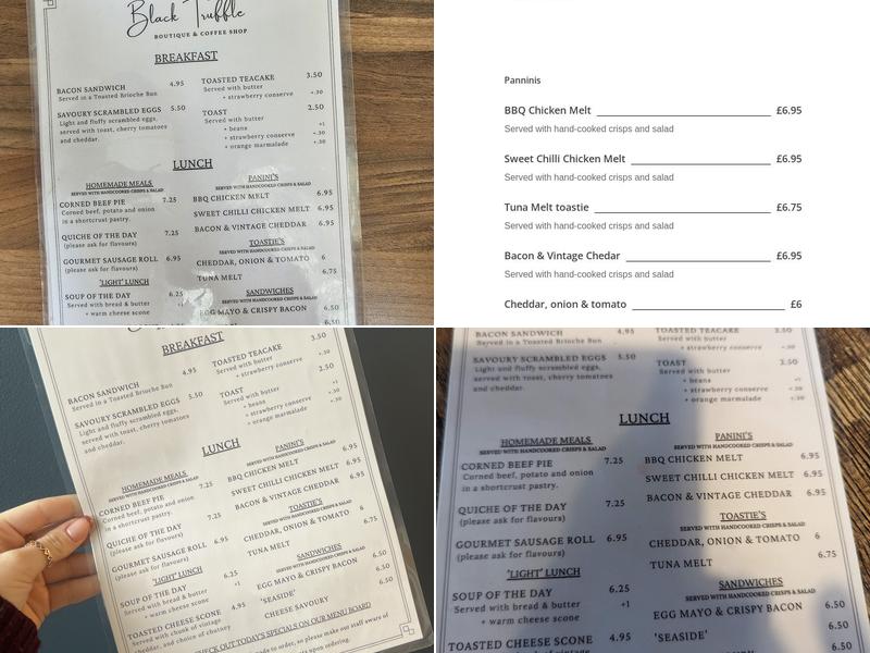 Black Truffle Coffee Shop Menu