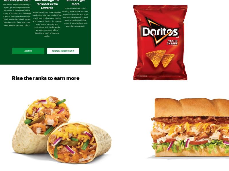 Subway Menu