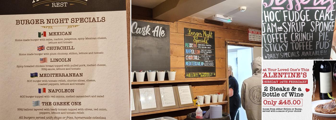 The Travellers Rest Menu