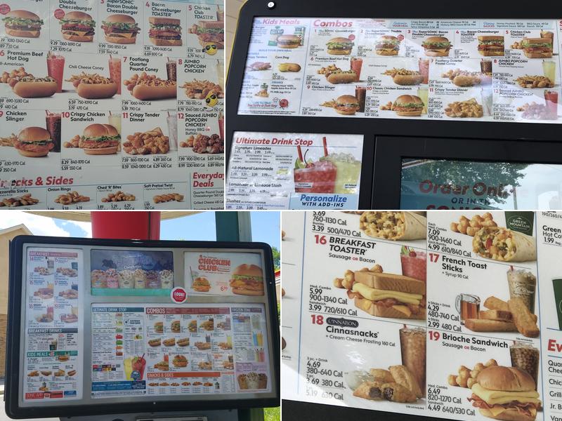 Sonic Drive-In Menu