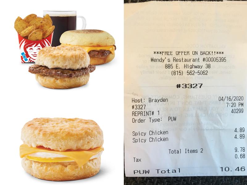 Wendy's Menu