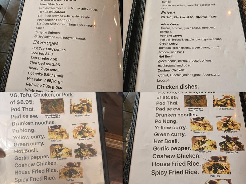 Thai Island Menu