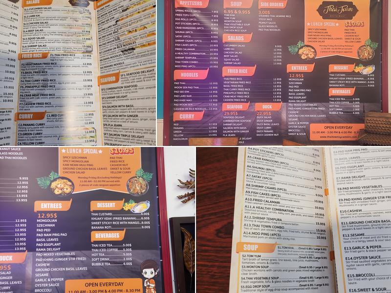 Thai Town Sycamore Menu