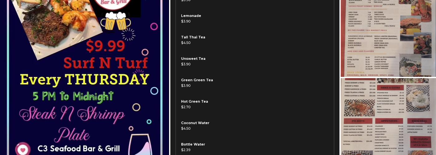 C3 SEAFOOD BAR & GRILL - Sahara and Decatur Menu