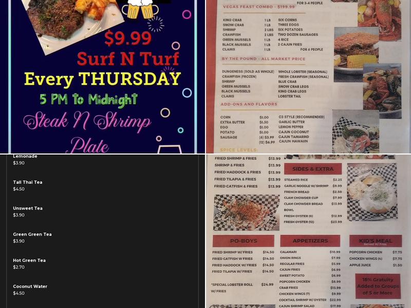 C3 SEAFOOD BAR & GRILL - Sahara and Decatur Menu