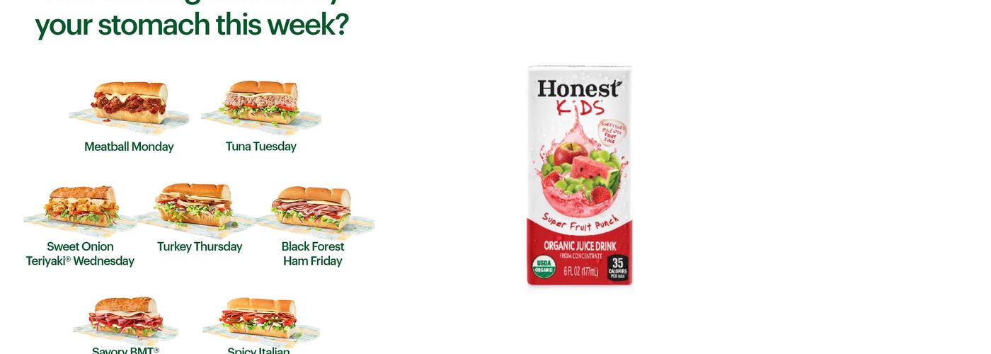 Subway Menu