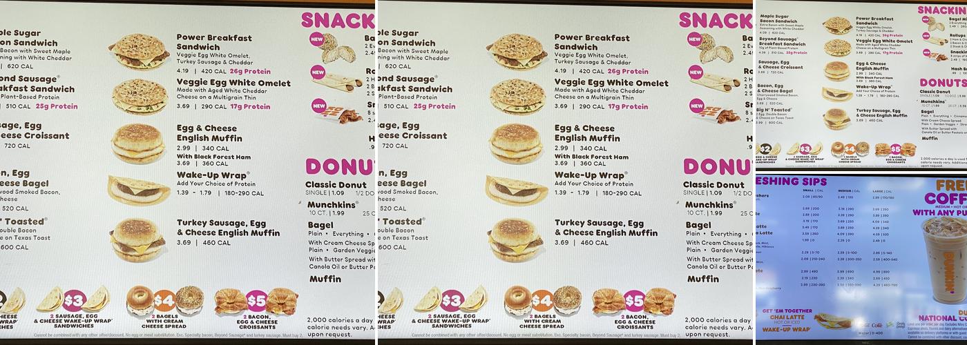 Dunkin' Menu
