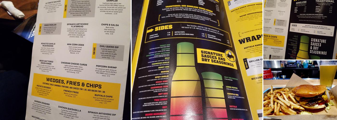 Buffalo Wild Wings Menu