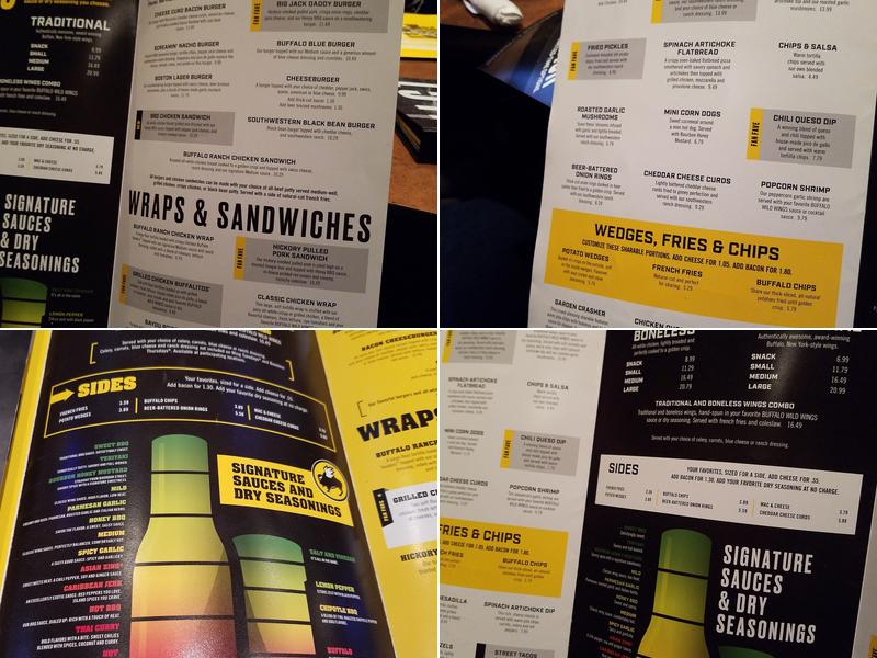 Buffalo Wild Wings Menu