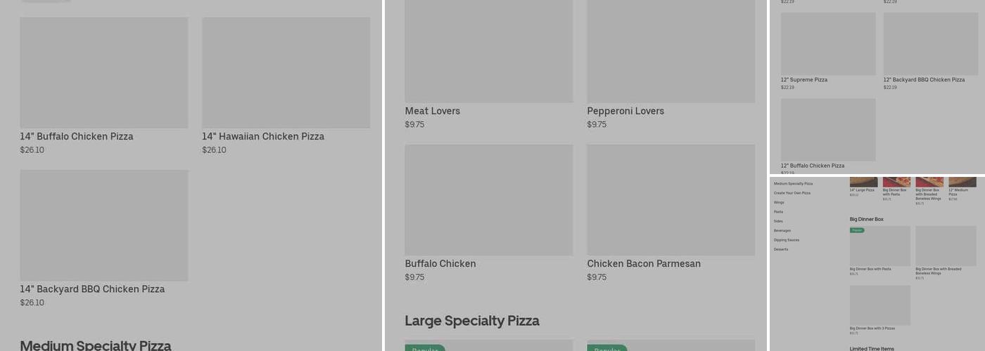 Pizza Hut Menu