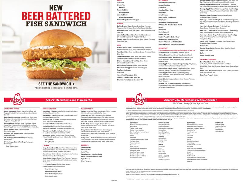 Arby's Menu
