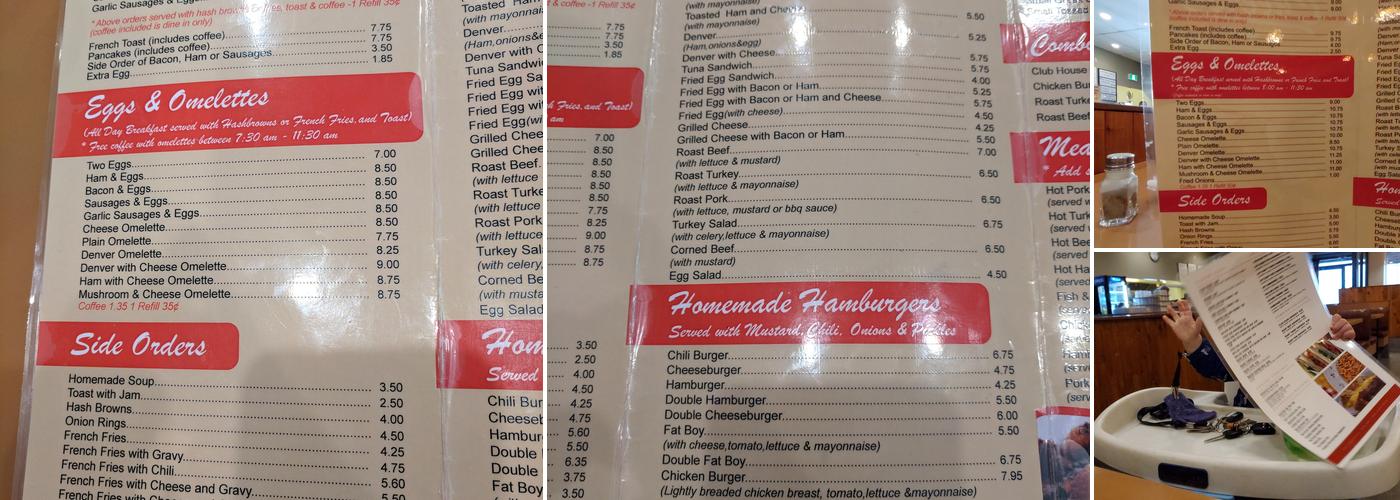 Cheers Restaurant Menu