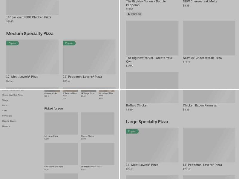 Pizza Hut Menu