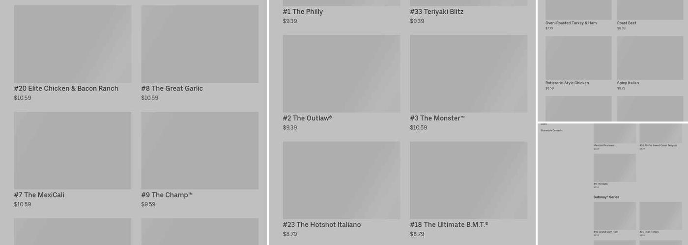 Subway Menu