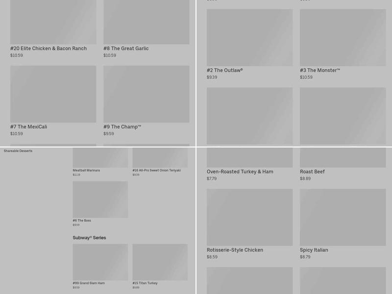 Subway Menu