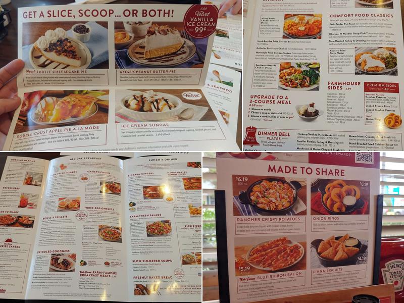 Bob Evans Menu