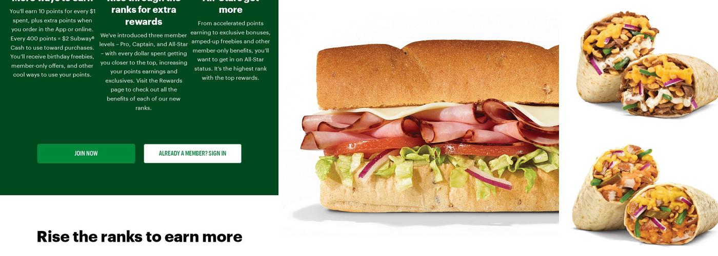 Subway Menu